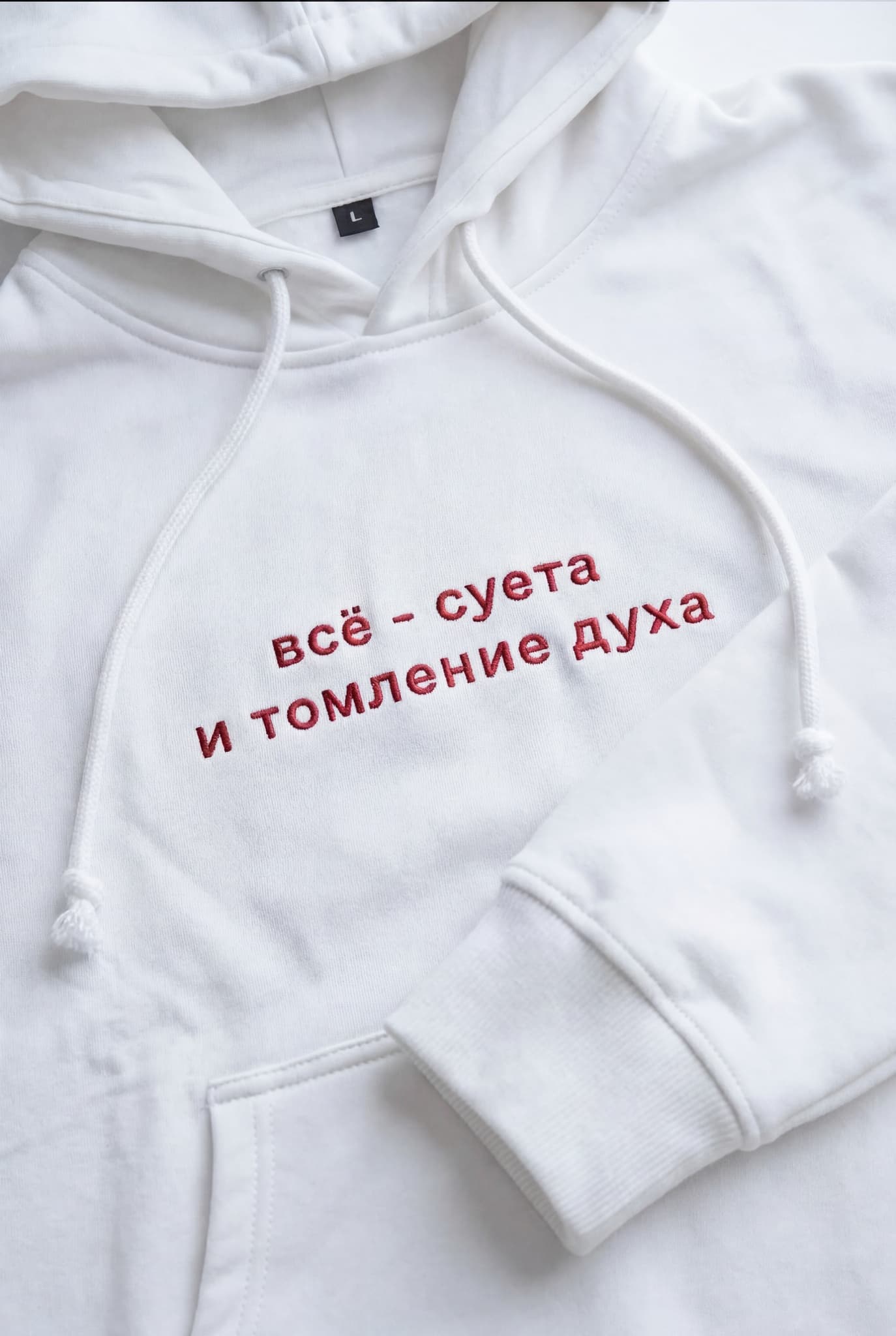 Худи с вышивкой "все - суета и томление духа"