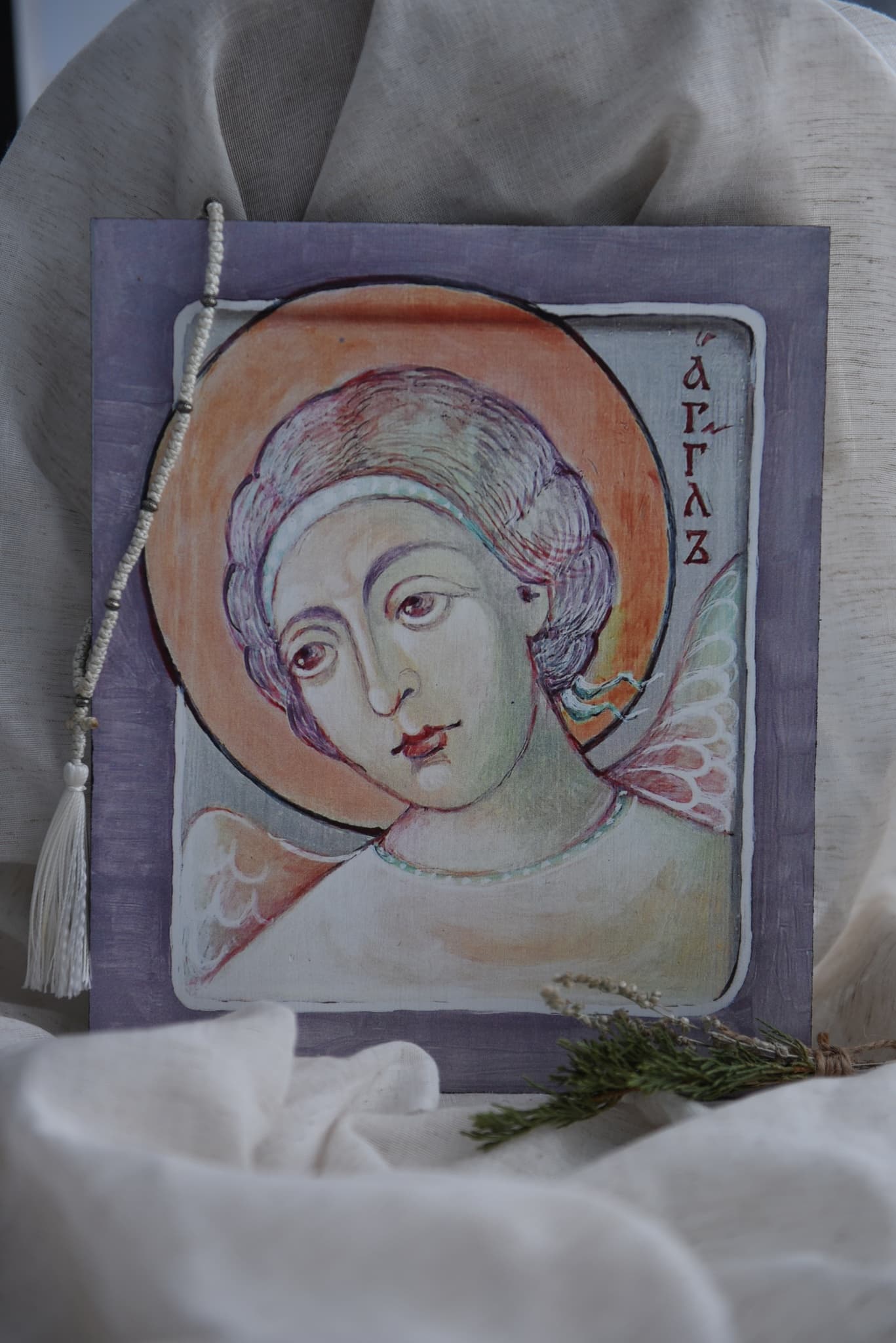 Икона Ангела-Хранителя. Авторская икона о. Сергия Баранова image 1