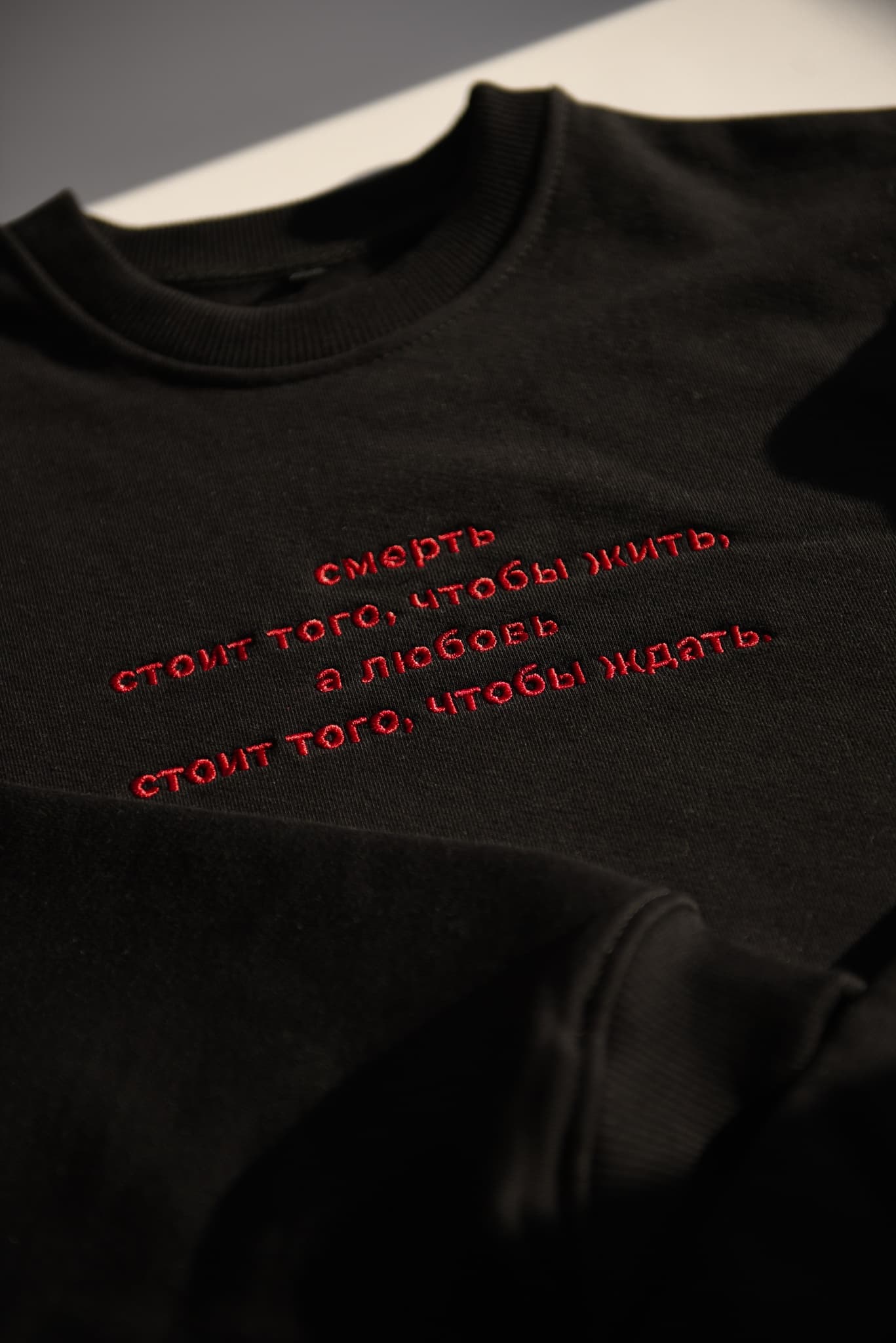 Свитшот с вышивкой "Смерть стоит того, чтобы жить" image 4
